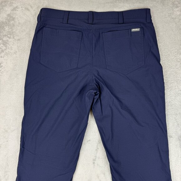EDDIE BAUER Mens Fleece Lined Tech Pant Performance Stretch Hiking Navy 36x32 - Picture 6 of 9
